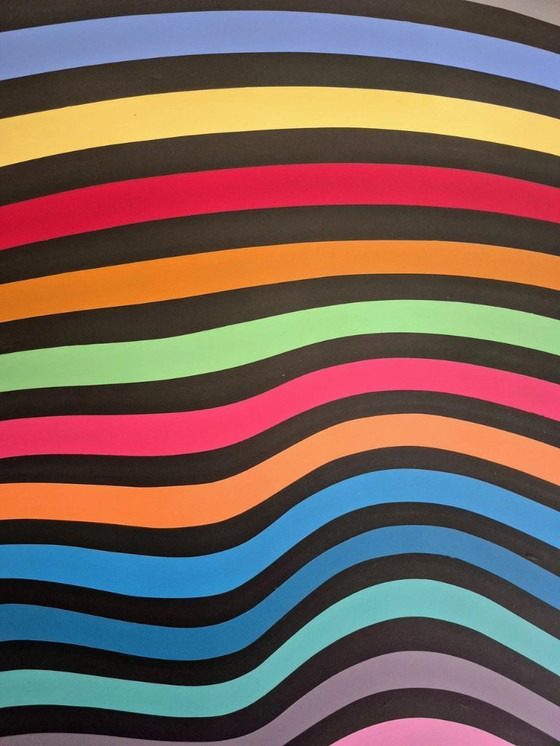 Image 1 of Drop in a Pool - Dipinto astratto colorato di Franklin van Dam (acrilico su MDF)