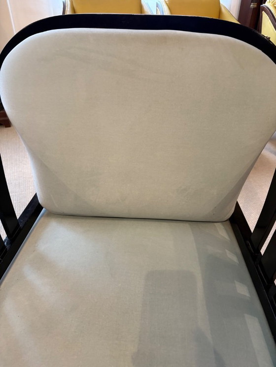 Image 1 of Elegante Wohnzimmergarnitur im Art-Deco-Stil – Sofa und zwei Sessel – dunkel lackiertes Holz – ca. 1925–1935