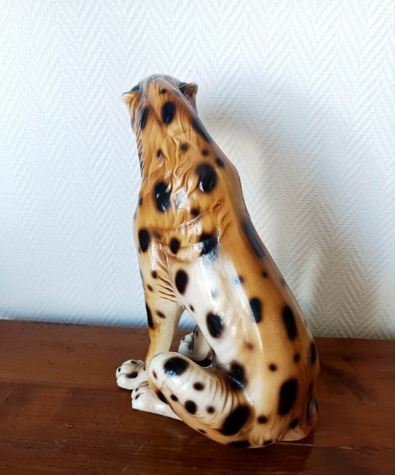 Image 1 of Vintage ceramic leopard, Italy 1970