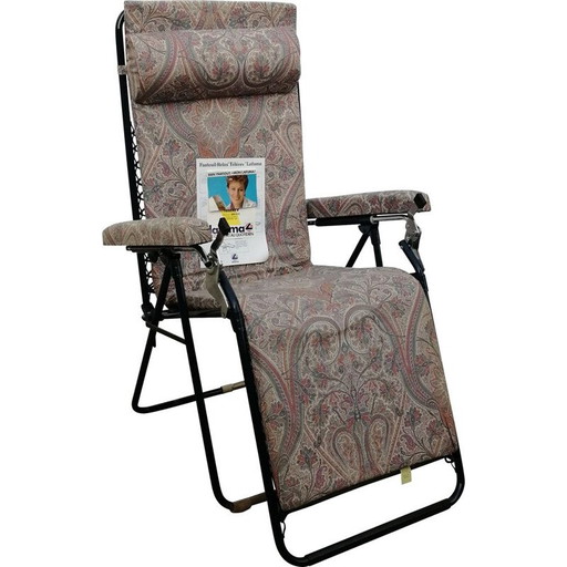 Lafuma vintage metalen opvouwbare loungestoel, 1980