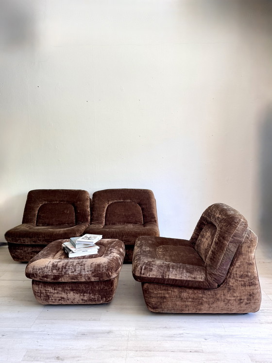 Image 1 of Modulaire vintage lounge set – jaren 70 – velvet