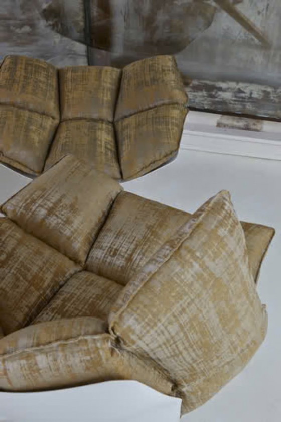 Image 1 of Tessuto Rubelli, Argilla color tortora e oro