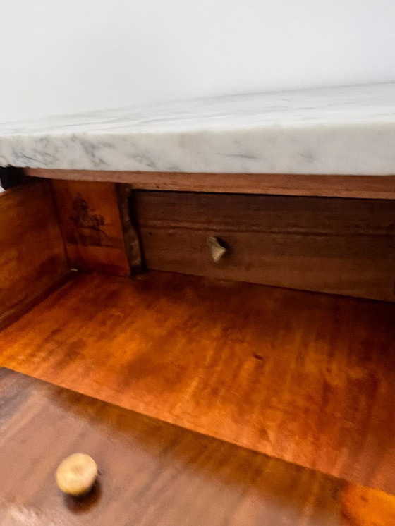 Image 1 of Cassettone - Noce - Comò con specchiera