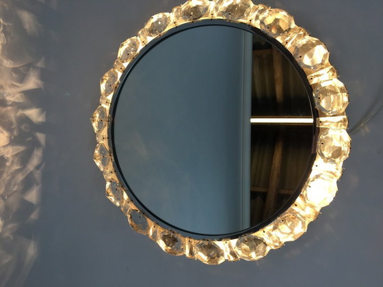 Image 1 of Bakalowits Crystal Diamond Backlit Mirror Glass Chrome, Austria, 1950