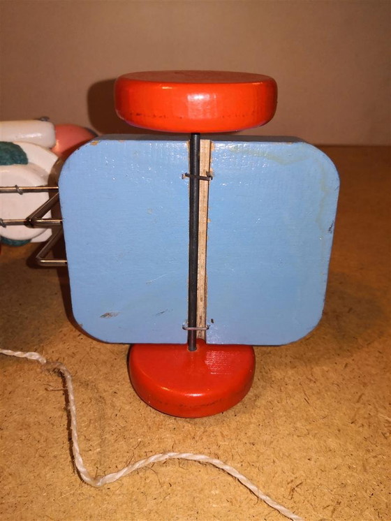 Image 1 of Rare Jouet Ancien Vilac En Bois Rétro Vintage Livreur De Lait Sur Tricycle / 60's