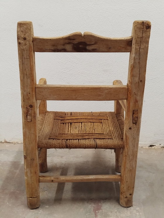 Sedia/Chauffeuse antica per caminetto (1875-1880 circa) – Arte popolare primitiva / Wabi-Sabi (photo 3 of 17)