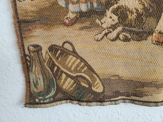 Französischer Gobelin Wandteppich "Jolly Men" Tavern/ Pub Scene "D'apres Rembrandt" Motiv Von Rembrandt In (photo 25 of 30)