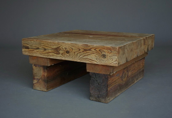 Image 1 of Kleiner Couchtisch aus Kiefernholz im Stil des Brutalismus, 1970er Jahre