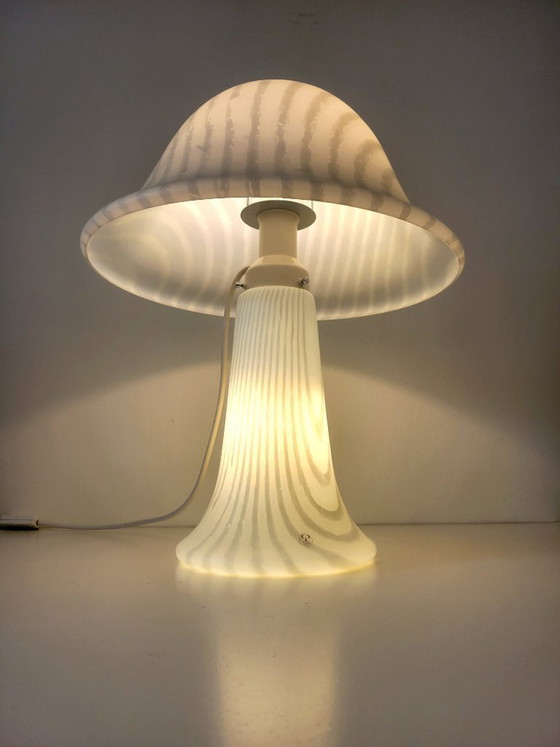 Image 1 of Grande lampe champignon de Peill & Putzler en verre zébré