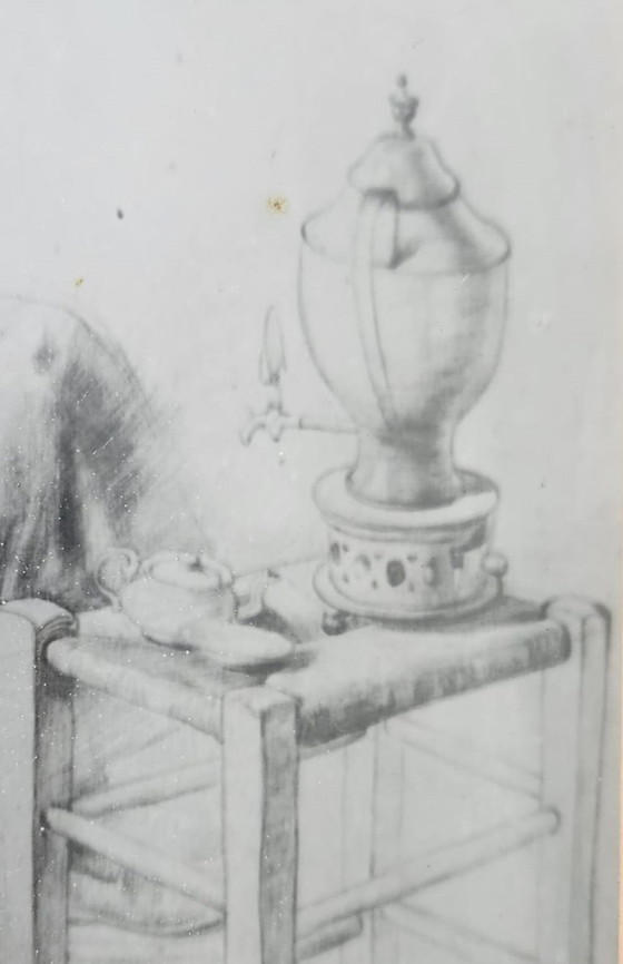 Image 1 of Rare Pencil Drawing by Herbert van der Poll 1896