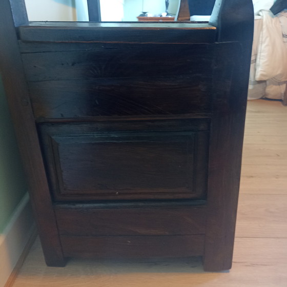 Image 1 of Einzigartige französische „Banc à Sel“ (Salzbank) aus dem 18. Jahrhundert – Eiche