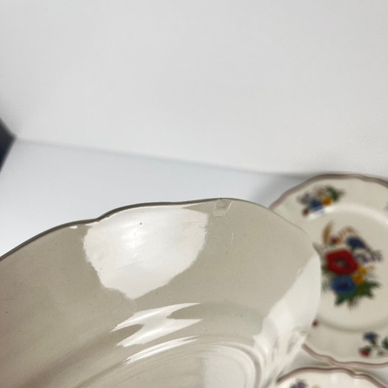 Image 1 of Set de 4 assiettes plates "Agreste", Sarreguemines, première moitié du XXeme s.