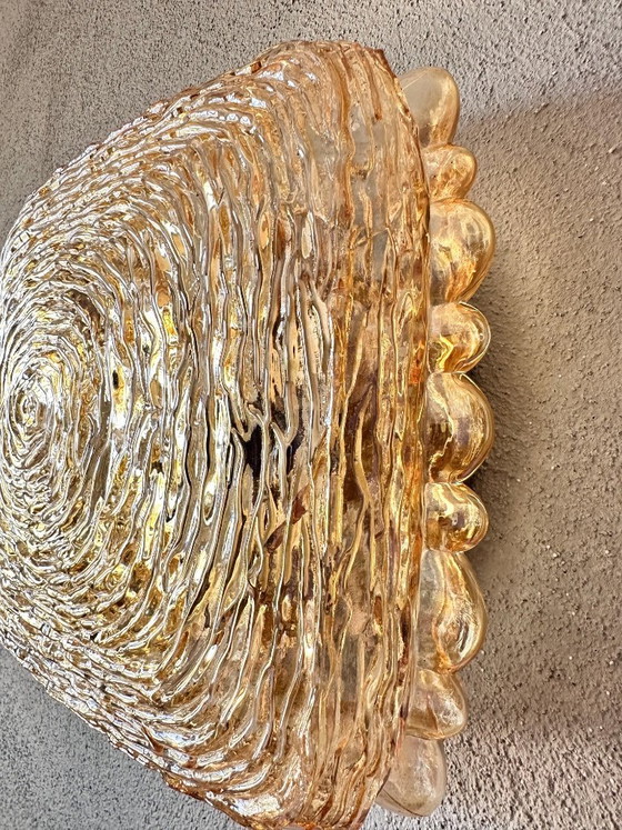 Image 1 of Vintage amber glas muurlampen