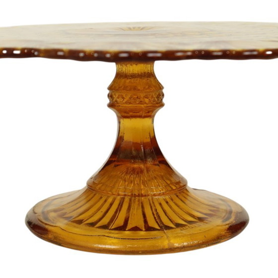 Image 1 of Présentoir à gâteaux vintage Art Déco en ambre
