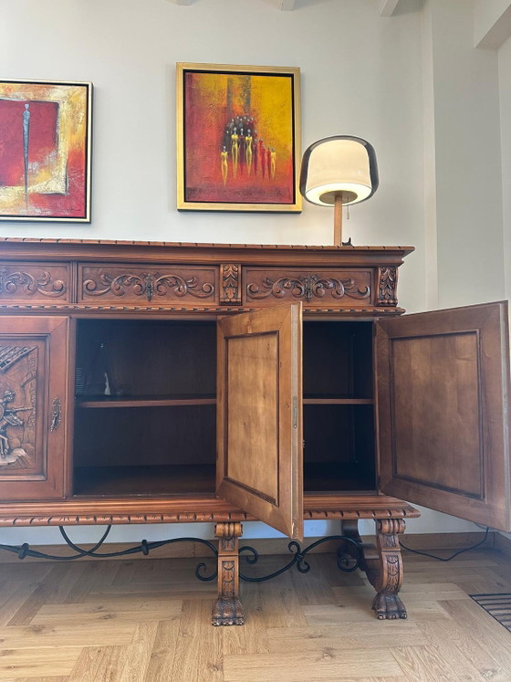 Zeldzaam Spaans HIDALGO Dressoir, Handgesneden Massief Hout, Vintage – Hidalgo Fundex, Wood (photo 4 of 7)
