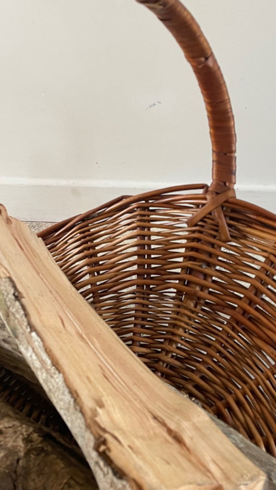 Image 1 of Vintage Rattan Log Basket