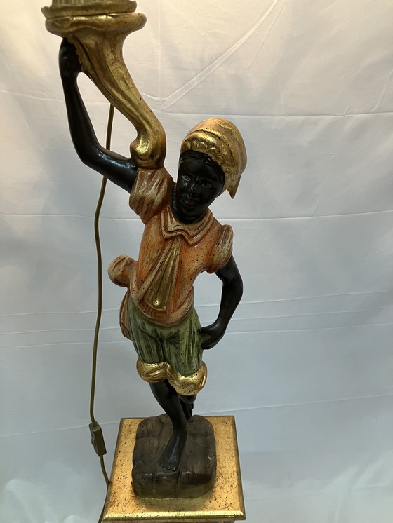 Image 1 of Beautiful Venetian Blackamoor Torchère Floor Lamp