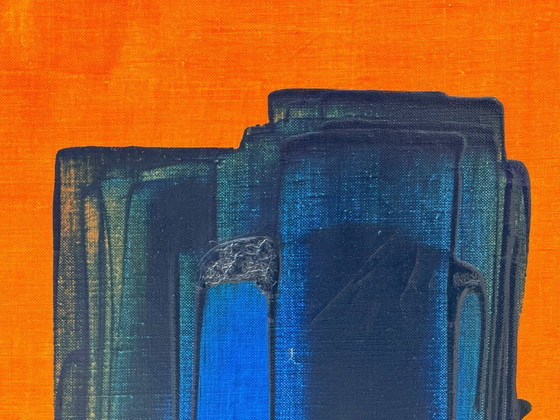 Image 1 of Abstraktes Gemälde, signiert, Schweiz 1970er