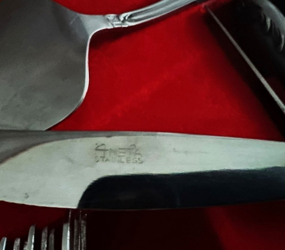 Image 1 of Amefa vintage roestvrijstalen 24-delig dessertbord