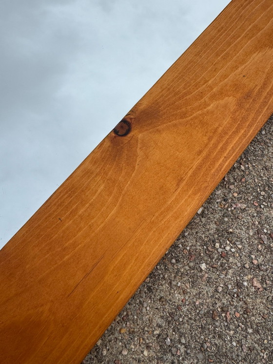 Pine wood Mirror 70s Charlotte PERRIAND style, Glass, Beige (photo 2 of 15)