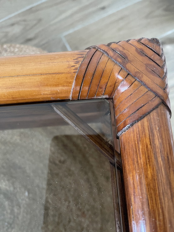 Image 1 of Couchtisch aus Rattan und Rauchglas