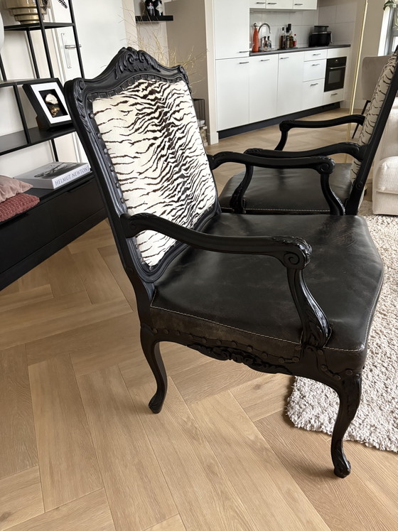 Baxter Desdemona Real Design Fauteuils – Leather, Wood (photo 4 of 5)