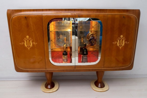 Image 1 of Vittorio Dassi, mobile bar italiano di metà secolo in mogano, anni '50