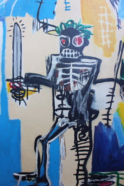 Modernistic Painting After Jean-Michel Basquiat, Circa 1980