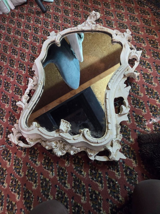 Image 1 of Dutch Trumeau mirror from the 19th century - Rococo style