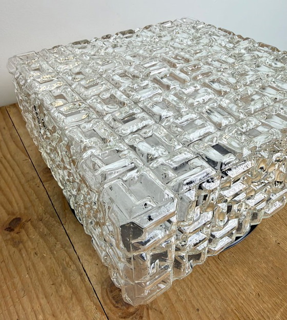 Vintage Glass Wall Or Ceiling Light, 1970s, Metal, Transparent, Modern (photo 7 of 15)