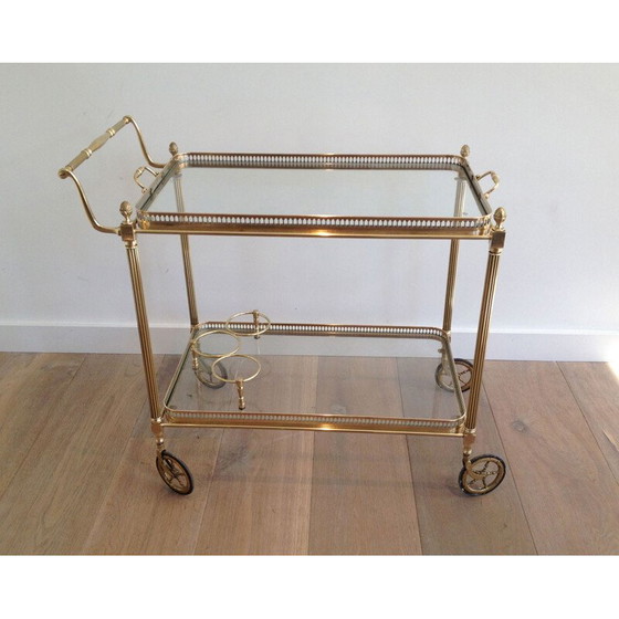 Image 1 of Vintage brass rolling table, 1940