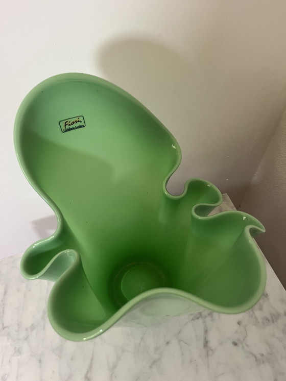 Image 1 of Murano zakdoek vaas licht groen