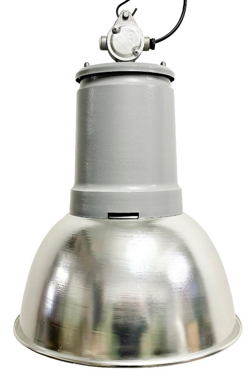 Lámpara colgante industrial italiana de aluminio de Fael Luce, década de 1970