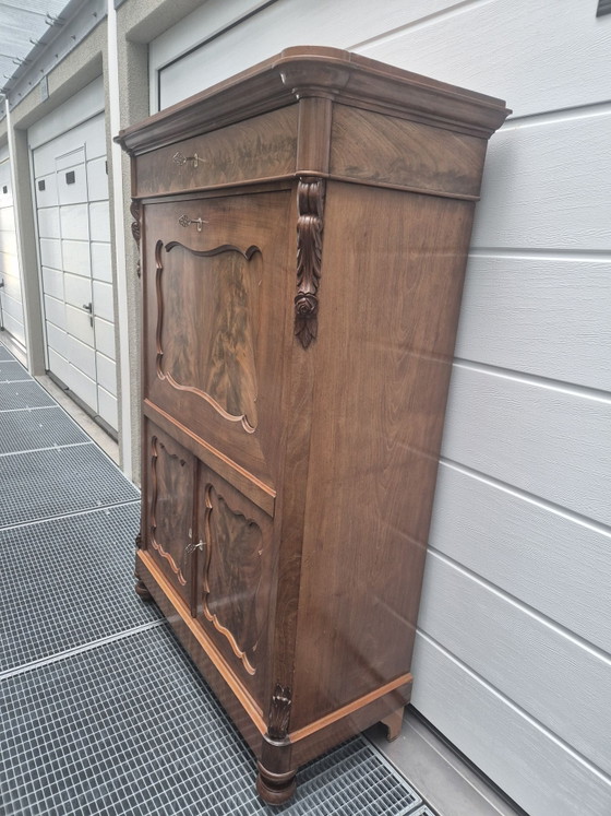 Beautiful antique Biedermeijer secretaire / cabinet, Sideboard, Wood, Brown (photo 6 of 13)