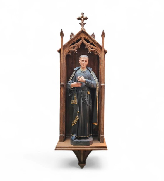 Statue of a religious figure / Patron Saint Gerard Majella / placed in a Gothic niche / labeled – Sculpture (photo 2 of 11)