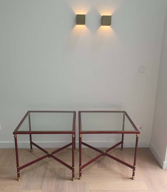 Image 1 of Paire de tables d'appoint vintage de style Hollywood Regency – Maison Jansen (années 1970)