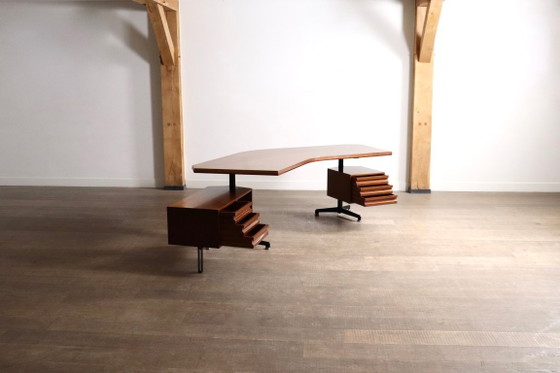 Escritorio Boomerang Osvaldo Borsani T96 para Tecno, Italia, 1956 – Wood (photo 9 of 16)