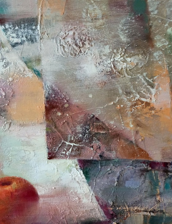 Original Oil Painting Abstract Expressionism Still Life Apples – Paintings & Drawings, Canvas (photo 5 of 10)