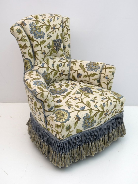 Image 1 of Rare canapé et deux fauteuils en brocart Napoléon III du XIXe siècle