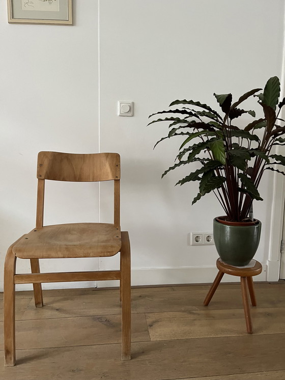 Image 1 of 4x Vintage wooden dining chairs