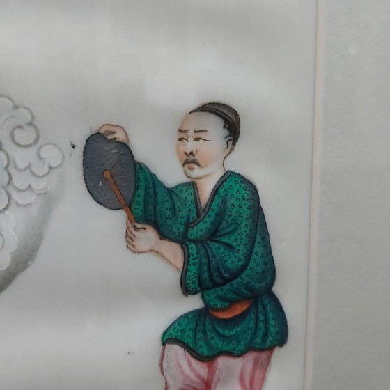 Image 1 of Siglo XIX, conjunto de 4 pinturas chinas