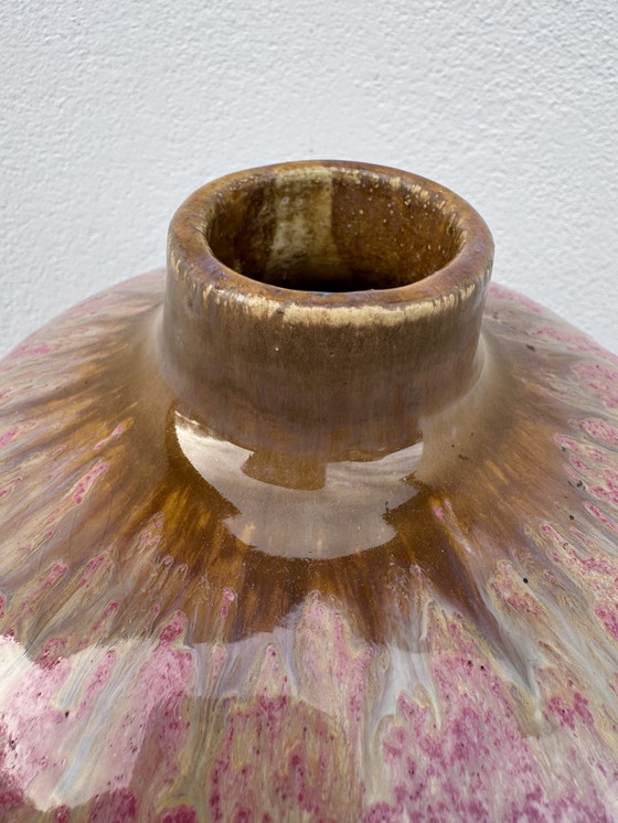 Image 1 of Vaso in gres smaltato rosa Art Déco
