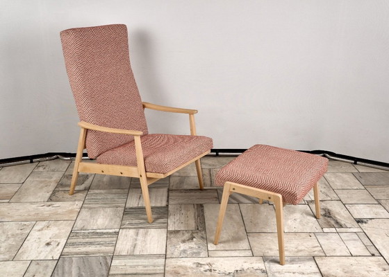 Fauteuil inclinable vintage avec repose-pieds, années 1960, Tchécoslovaquie – Český Nábytek (photo 2 of 19)
