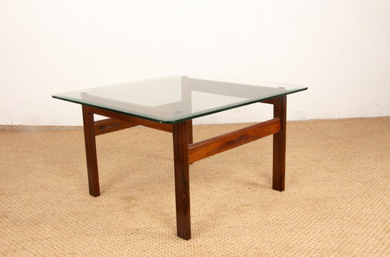 Image 1 of Danish Coffee Table in Rosewood and Glass by Arne Wahl Iversen 1960.