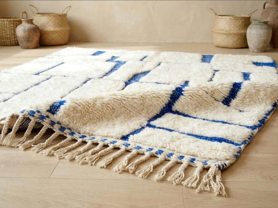 Elegante alfombra marroquí – Lana de las montañas del Atlas hecha a mano, 250 cm x 300 cm. – Cotton (photo 4 of 7)