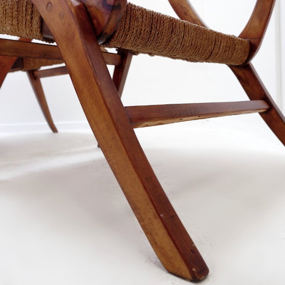 Image 1 of Coppia di poltrone in corda e legno - anni '60