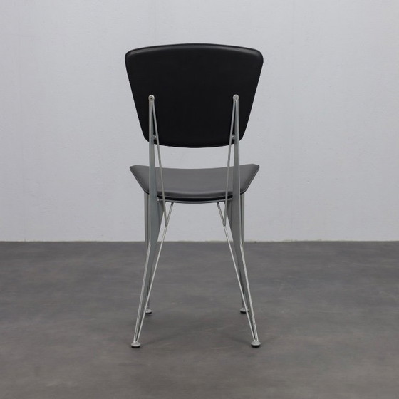 Set of 4 T38 Dining Chairs by Studio Archirivolto for Fasem, Italy, 1980s – Leather (photo 5 of 9)