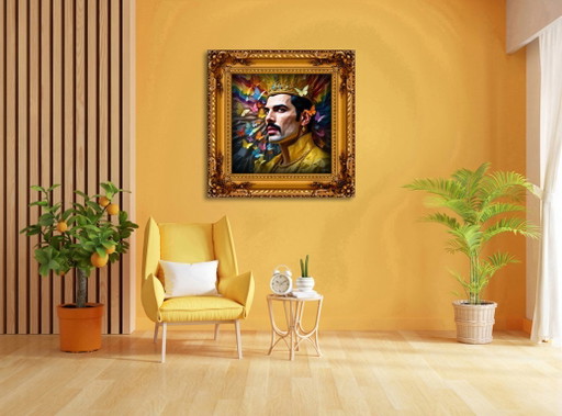 MikoArt-Liquid Gloss®-07FP/Freddie Mercury-120x120cm