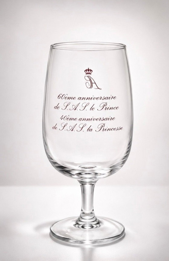 Image 1 of Wijnglas (1) - Glas - Zeldzaam Monaco Prinselijk