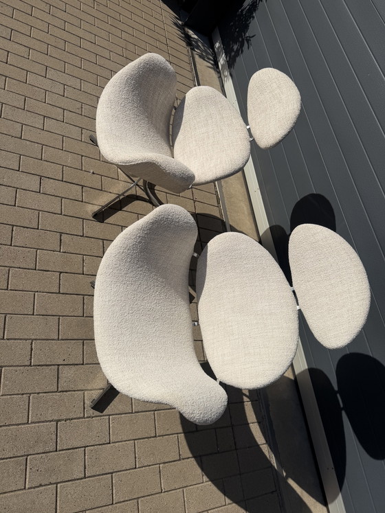 2x 1. Edition Artifort Big Tulip Neuwertig! Pierre Paulin in Beige/Ecru Bouclé – Sessel, Textile (photo 6 of 12)